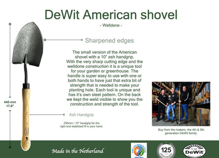 DeWit Shovel - American with 10" Handgrip