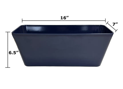 16" Indigo Rectangular Self-Watering Bamboo Planter